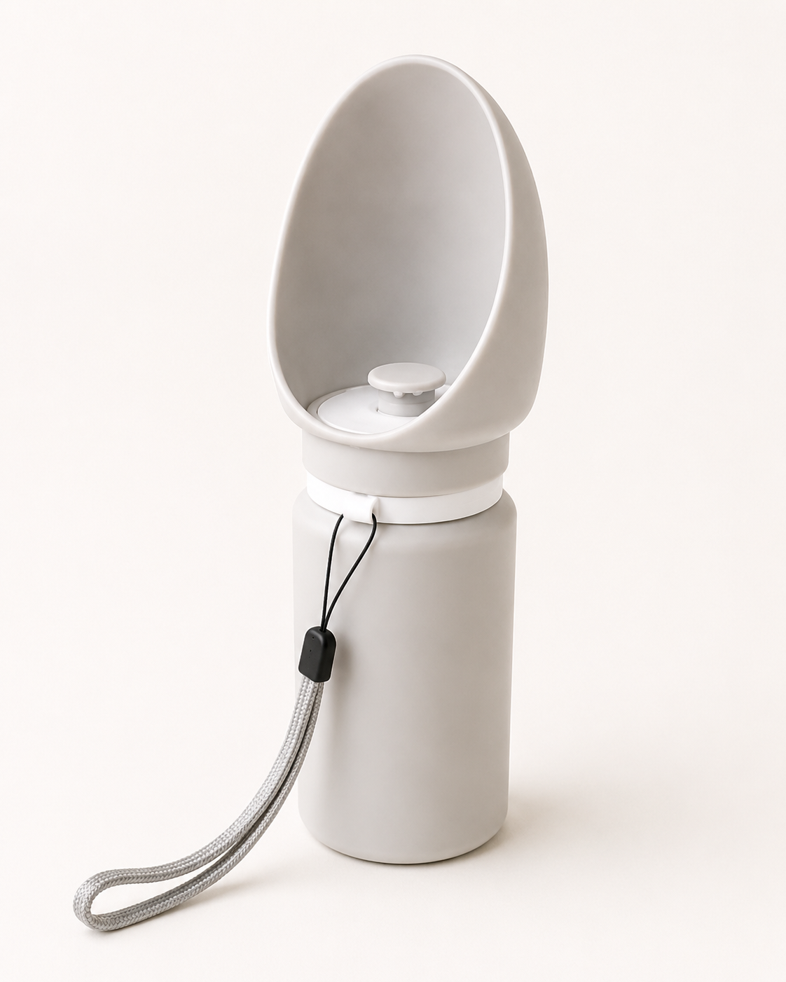 Pawfect Travel Water Bottle in grey with fold-out drinking bowl