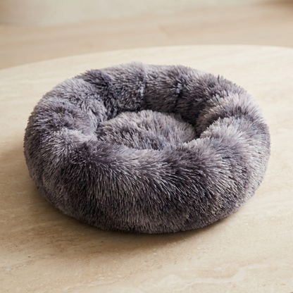 Charcoal grey Pawfect Fluffy Cloud Pet Bed styled on a neutral background